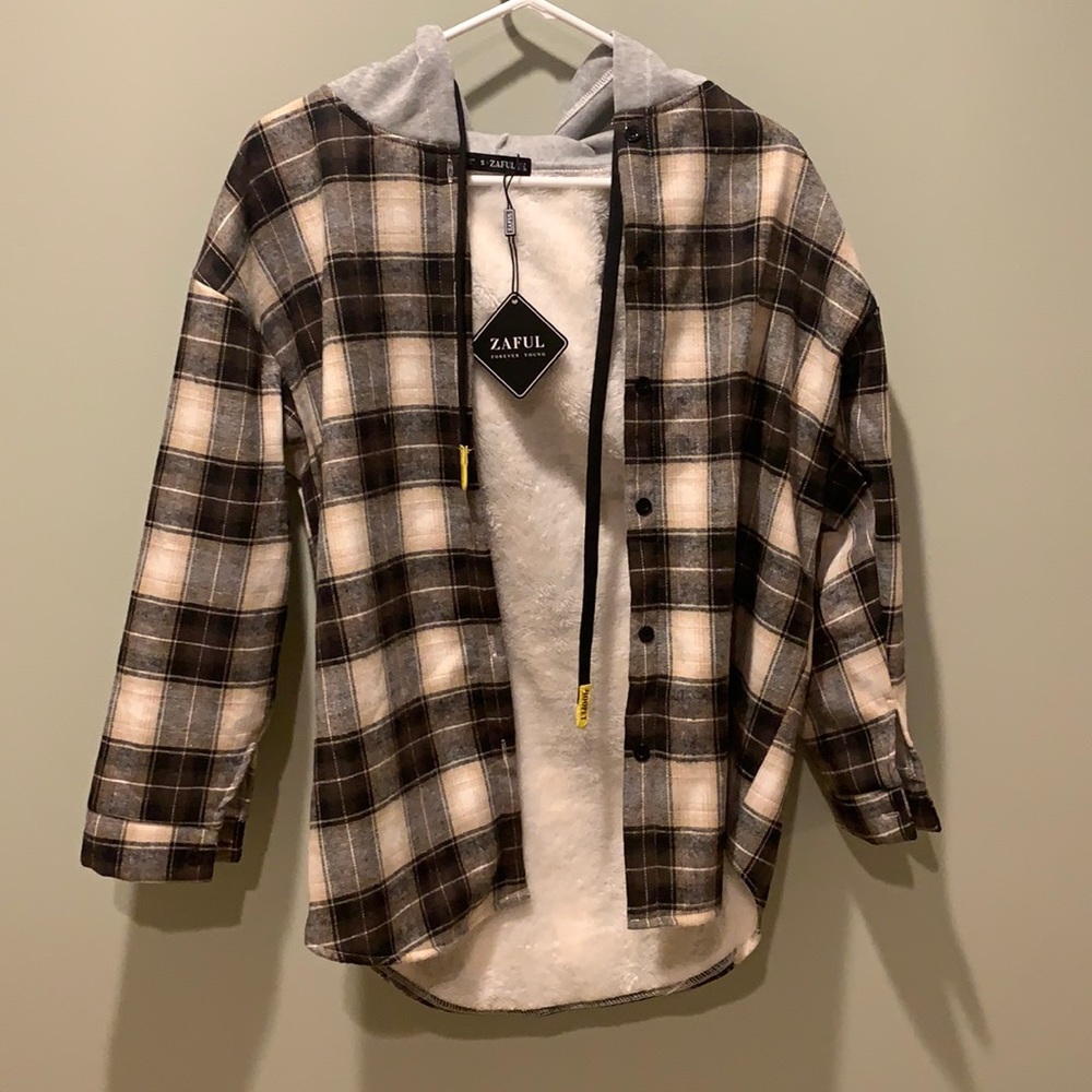 hooded flannel BRAND NEW